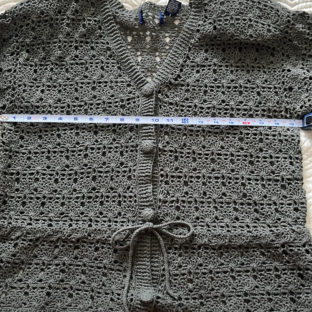 Crocheted Buttoned Down Sweater - image 5